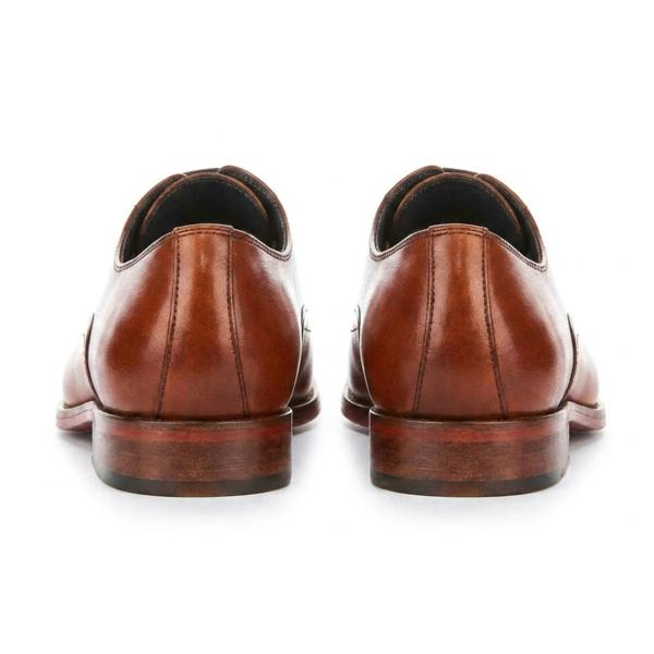Justin Reess Jett - Men's Tan Cross-Stitch Toe Cap Oxford Shoes