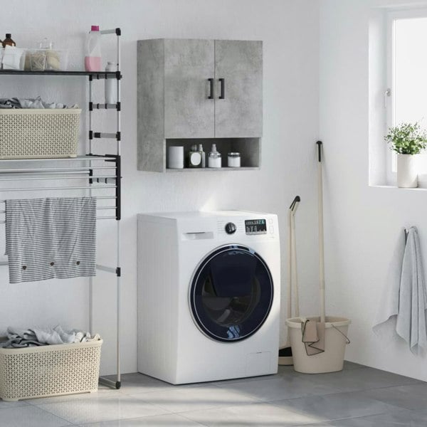 Berkfield Wall Cabinet Concrete Grey 60x31x70 cm Engineered Wood