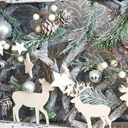 Christmas Pre-Lit Warm White LED Frame Tabletop Decoration with Pinecones and Baubles image 7