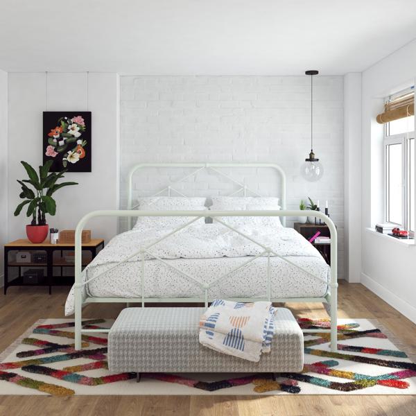 Dorel Home Francis Farmhouse Metal Bed Green - King