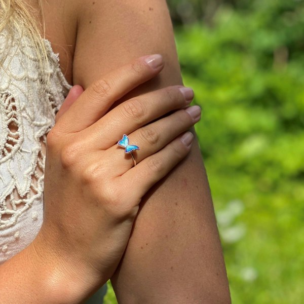 Sterling Silver Enamel Butterfly Ring - Reeves & Reeves