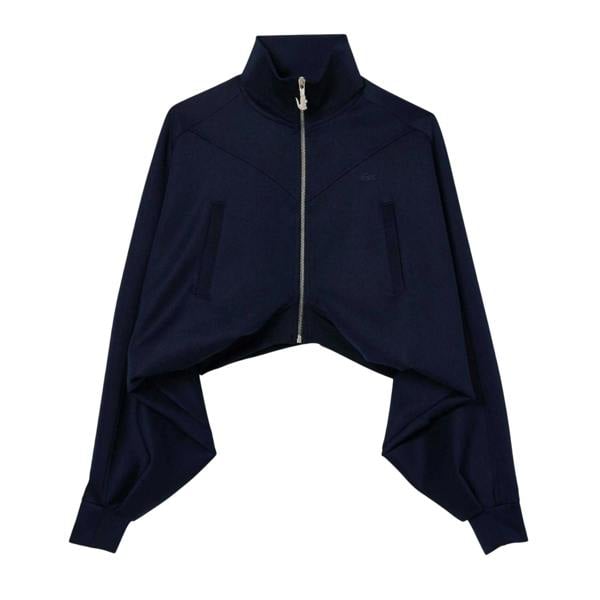 Lacoste Womens/Ladies Full Zip Crop Sweatshirt - Navy - 