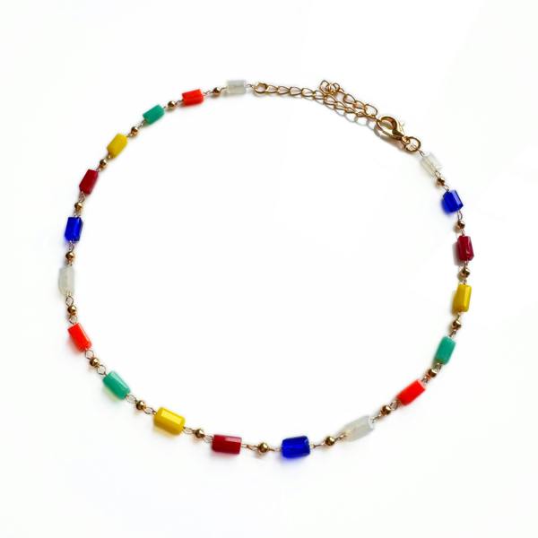 Luxe Tones Maggie Rainbow Beaded Dainty Anklet