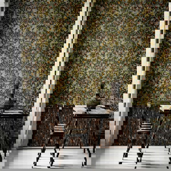 Hoopla Walls Lily Ogee - Black 10m Wallpaper