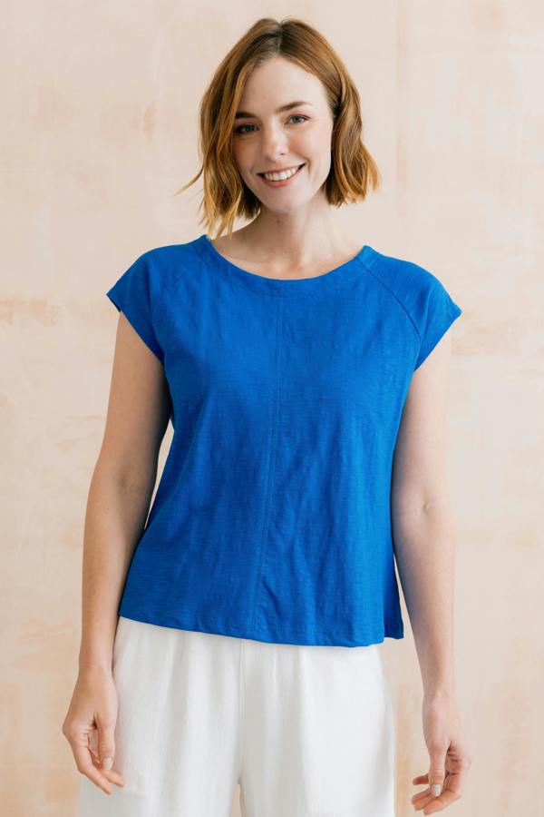 Lily & Me Tidal Organic Cotton T-Shirt Cobalt
