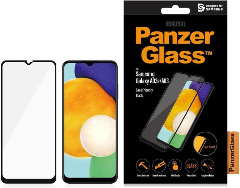 PanzerGlass Panzer Glass Case Friendly Screen Protection for Samsung Galaxy A03/A03s Black - 7280