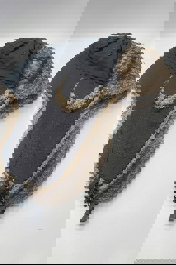 SVNX Black Tapper Hat with Faux Fur Lining