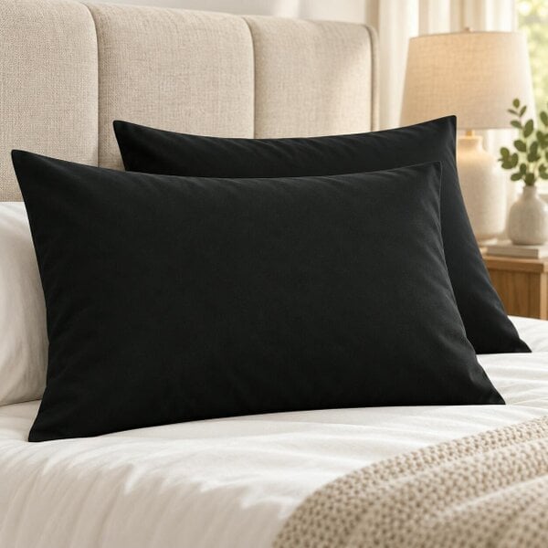 Night Zone Housewife Polycotton Pillowcases Pair – Plain Dyed Easy Care Bed Linen