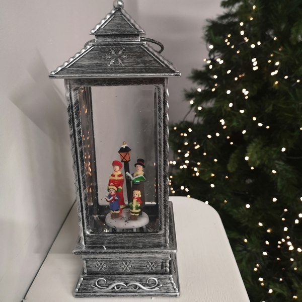 Samuel Alexander 27cm Glitter Water Spinner Lantern - Warm White LED - Choir