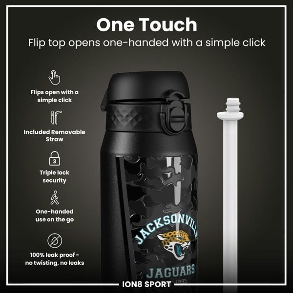 ION8 NFL x ION8 Insulated Steel Water Bottle, NFL Jaguars, 750ml (24oz)