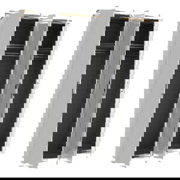 Furniture To Go Bohol 2 Door 2 Mirrored Door Wardrobe in Riviera Oak/White