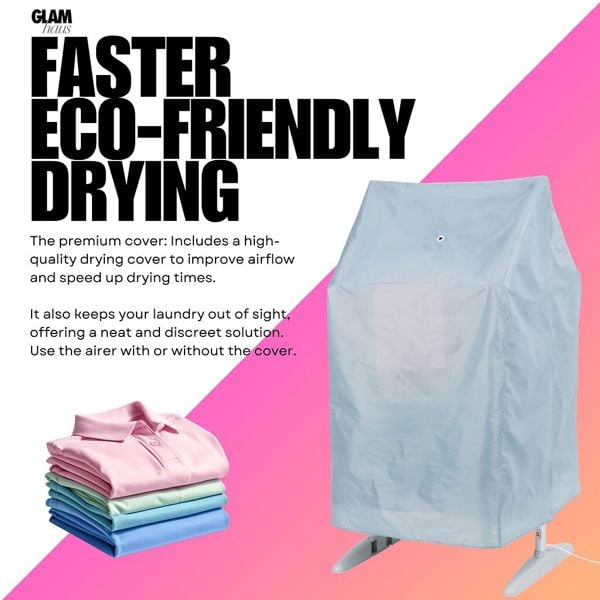 Glamhaus EcoDry Electric Heated Clothes Airer with Cover 248W Foldable