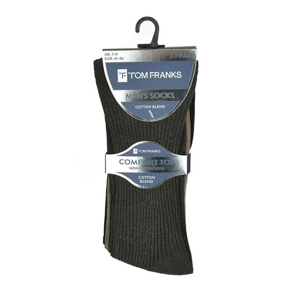 Tom Franks Mens Tom Franks Comfort Top Non Elasticated Rib Socks SK613