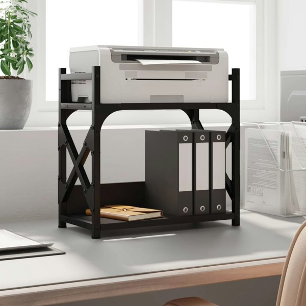 Berkfield Printer Stand 2-Tier Black 40x20x40 cm Engineered Wood