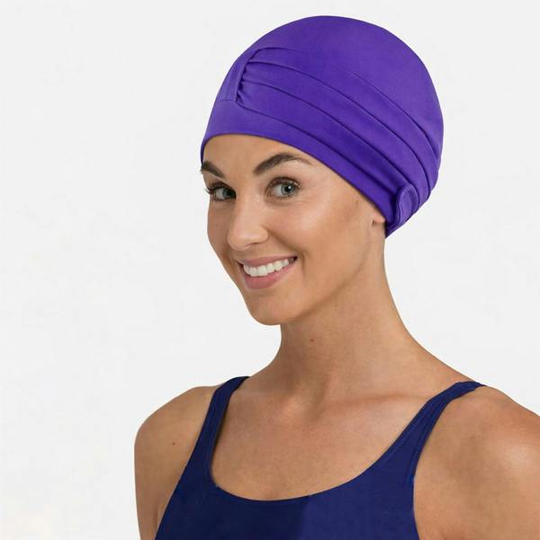 Aqua Speed Ladies Comfortable Fabric Swimming Cap | Turban Style Lightweight Swim Cap