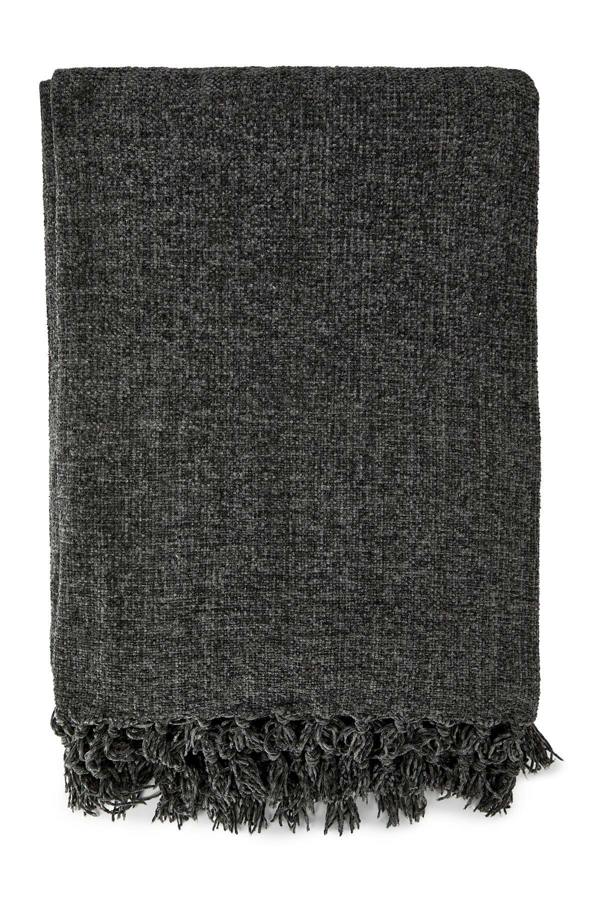 Darcy Tassel Charcoal Throw 50x60"