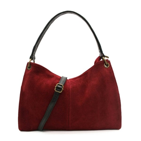 Kitise Genuine Italian Suede Leather Stylish Small Shoulder Bag With Detachable Strap