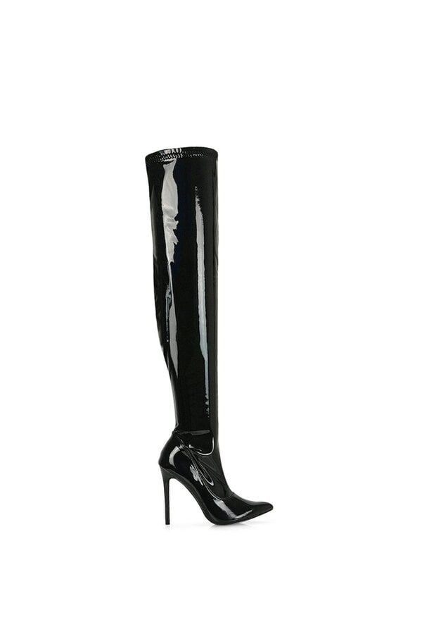 XY LONDON Over The Knee Thigh High Heeled Boots With Zip