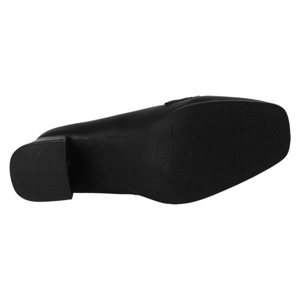 Spot On Ladies Spot On Buckle Detailed Slip On Mid Heel Court Shoe F90154