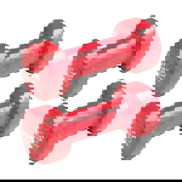 York Vinyl Dipped Dumbbells 2 x 2.5kg - Red