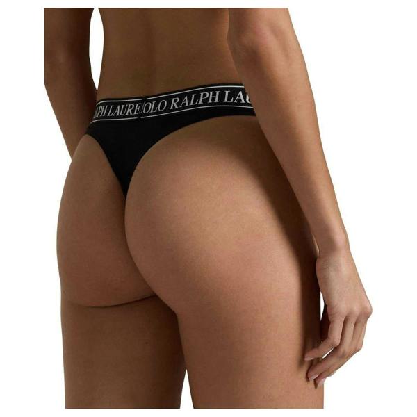 Ralph Lauren Womens/Ladies Polo Cotton Blend Thong - Black - 