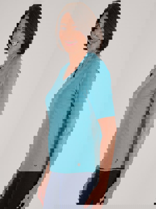 PennyPlain High Back Sweetheart Neck Top - Sea Green