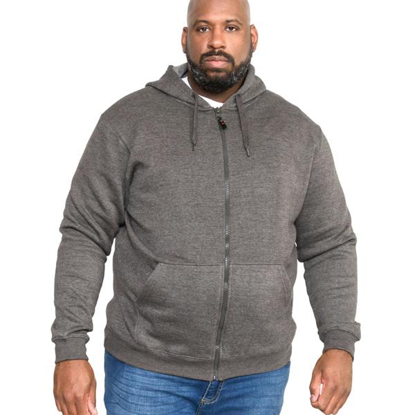 Duke Mens D555 Rockford Cantor Heavyweight Kingsize Full Zip Hoodie - Grey - 