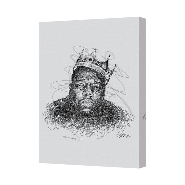 Benjamin Tate Design Scribble King Portrait Canvas Print Wall Art Abstract Sketch