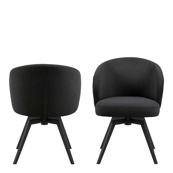 Furniture To Go Darlene Dining Chair with Armrest and Swivel Function in Black