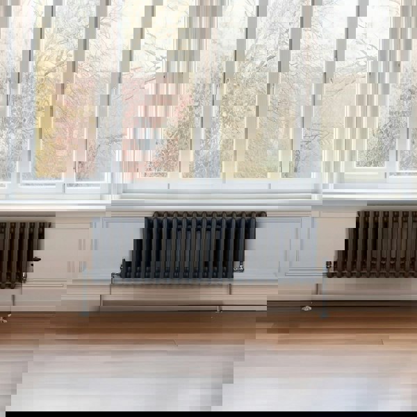 Monstershop Traditional 3 Column Radiator - 300 x 1012mm - Anthracite Grey