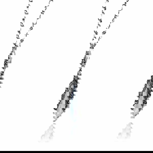 214E823201925-214N658201925 Art Deco Style Style Mother of Pearl & Round Marcasite Fan Drop Earrings & Pendant Set in 925 Sterling Silver 4