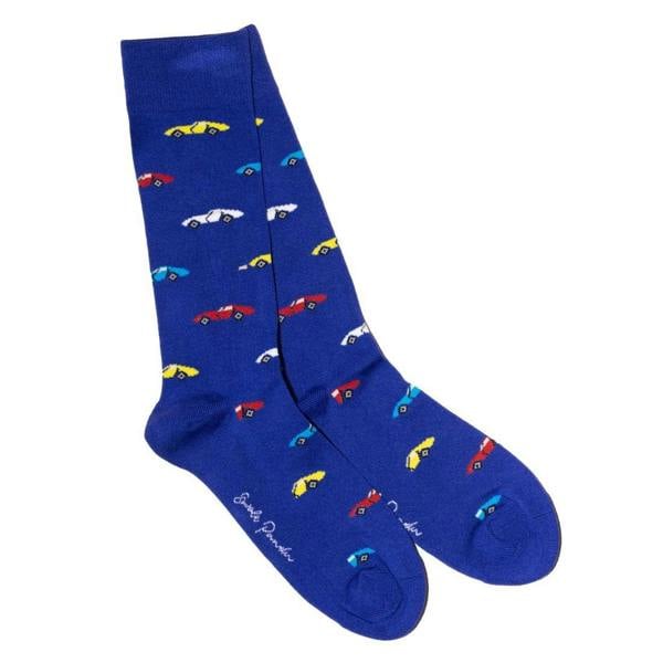 SWOLE PANDA Classic Car Bamboo Socks, Blue