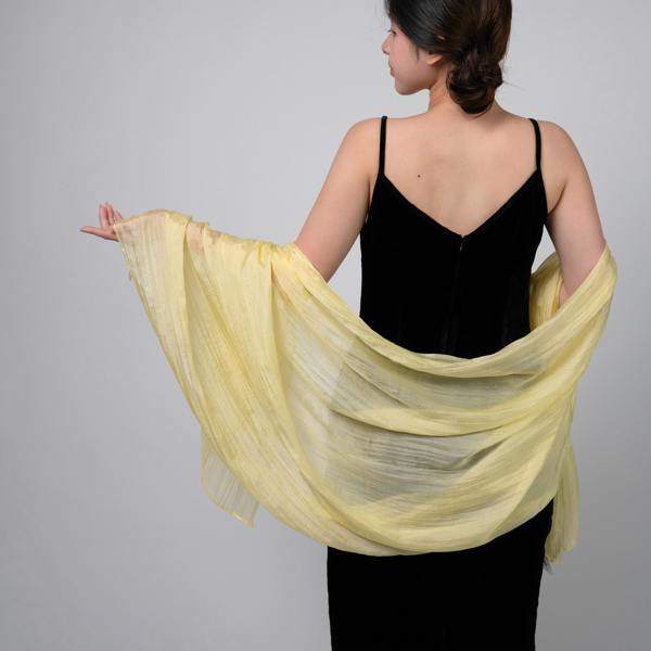 Golden Yellow Silk Scarf – Hand-Dyed Mulberry Silk, Eid & Festival Wrap