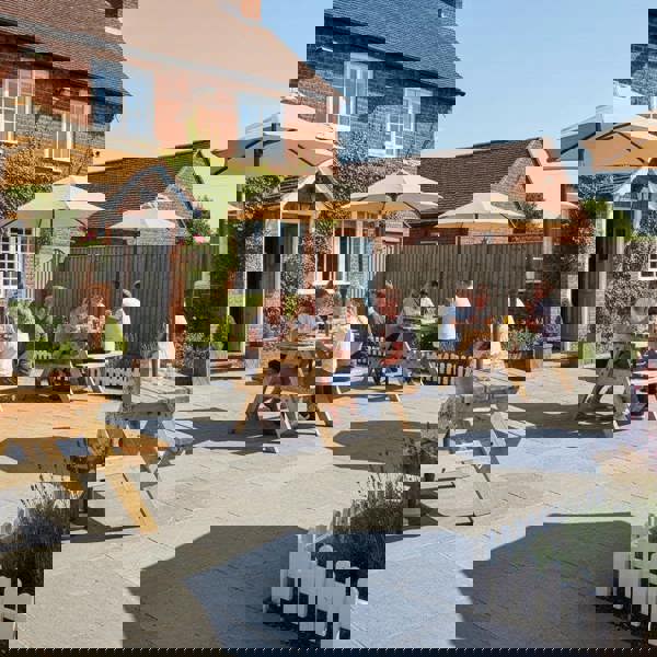 Arbor Garden Solutions Classic Pub Style Picnic Bench and Table - Rustic Finish