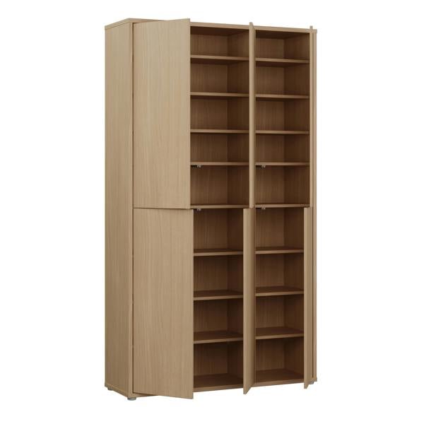 Furniture To Go Alice Springs Tall Shoe Cabinet with 6 Doors Push-to-Open in Elegancia Oak