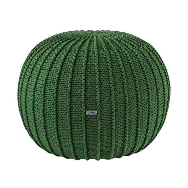 Zuri House Knitted pouffe, Medium | AVOCADO