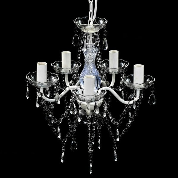 Berkfield Chandelier 5 Bulbs Transparent