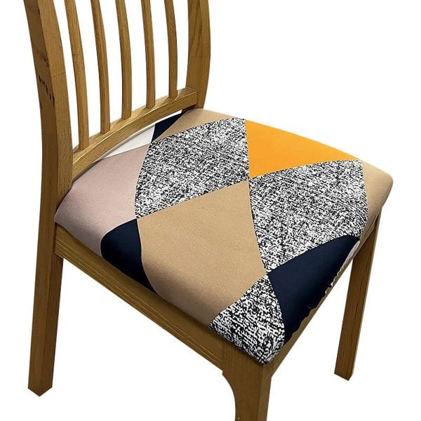 Anyseat Chair Cover Multicolor Diagonal Print Stretch Seat Cover for Home Dinning Kitchen Washable Removable