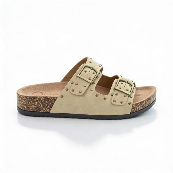 Heavenly Feet POLLY Mules Sandals   in  Light Brown