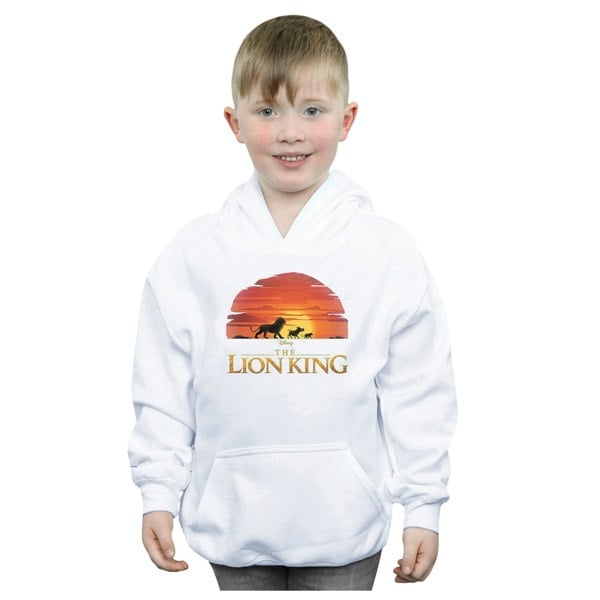 Disney Boys The Lion King Movie Sunset Logo Hoodie - White