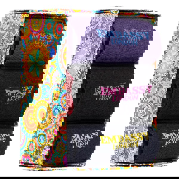 Embassy London Socktopus - Embassy Mix - Women's 3 pack cotton socks size UK 3 to 7 in brand emblem