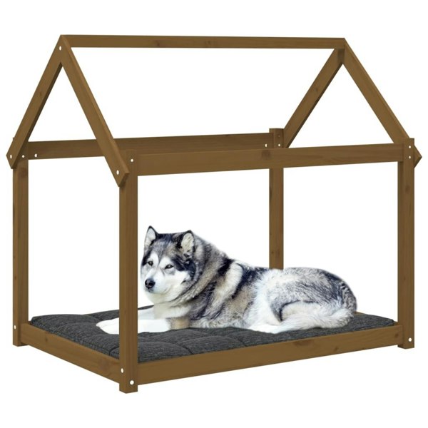 Berkfield Dog Bed Honey Brown 111x80x100 cm Solid Wood Pine