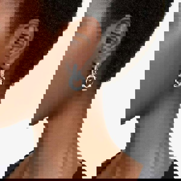 Swarovski Dextera White Interlocking Loop Rhodium Plated Earrings 5671807