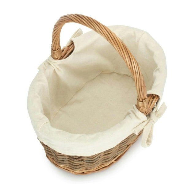 Oval Unpeeled Willow Shopping Basket