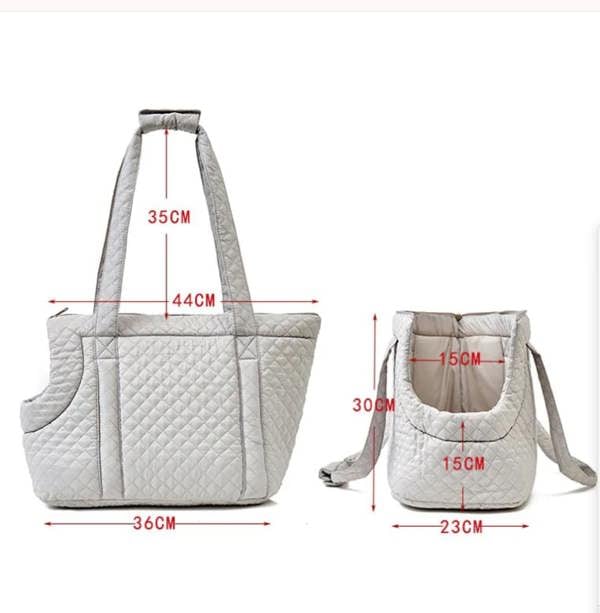 Anypet Pet Carrier Thin Black Korean Inspired Pet Hand Bag or Shoulder Bag with Quilted Cotton Portable Bag