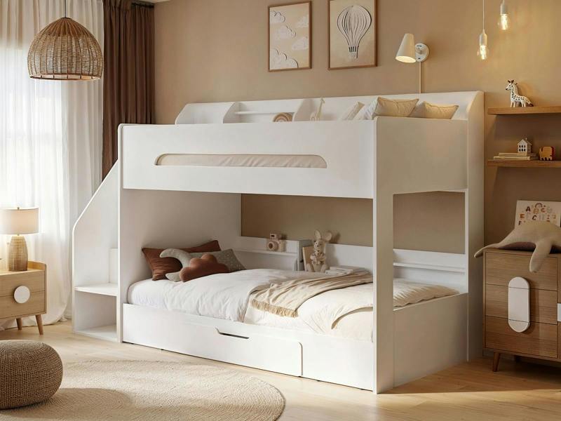 Slick Staircase Bunk Bed White