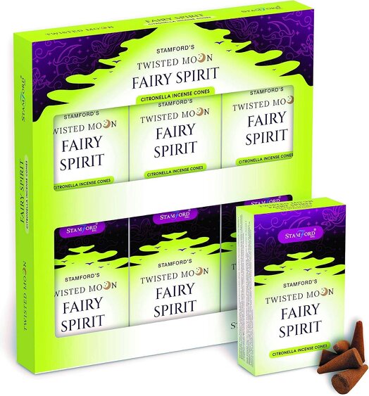 Stamford Twisted Moon Fairy Spirit Citronella Incense Cones, 180 cones