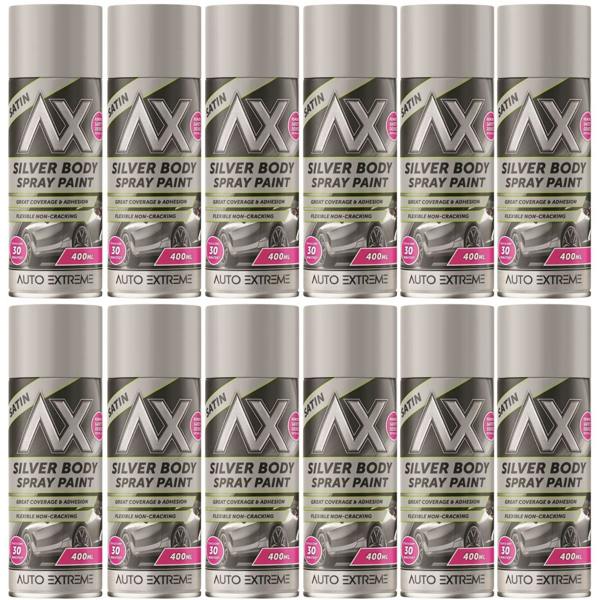 Auto Extreme 12X Auto Extreme Silver Spray Paint 400ml