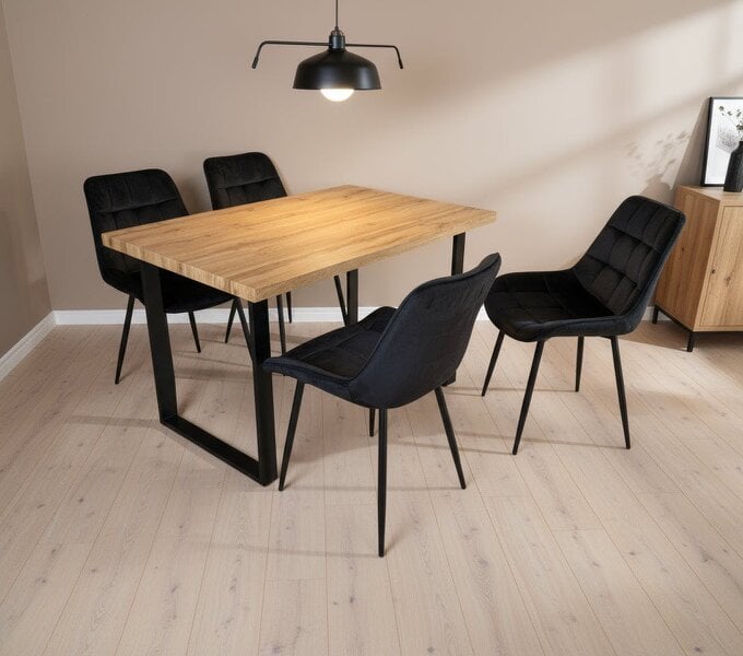 Outdoor Living Colorado Dining Table with 4 Erica Velvet Chairs