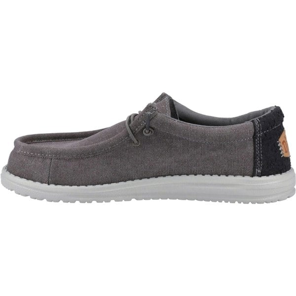 HEYDUDE Wally Workwear Polyester Blend Men's Granite Grey/Black Moccasins Shoes